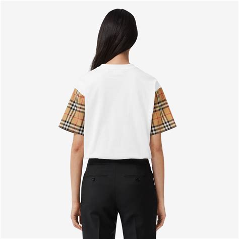 Burberry Ladies Vintage Check Sleeves Cotton T